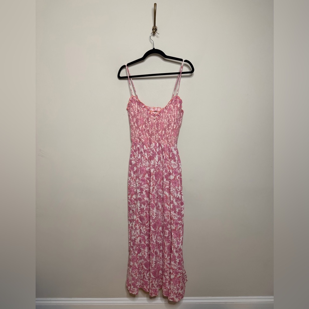 Free People Sweet Nothings Midi Dress Pink Combo - Picture 6 of 8